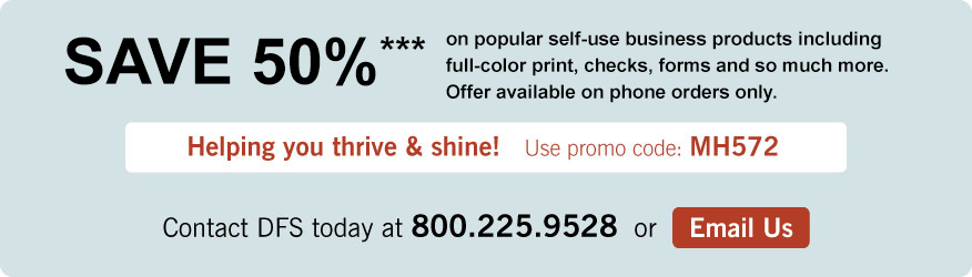 Promotional banner for self-use business products